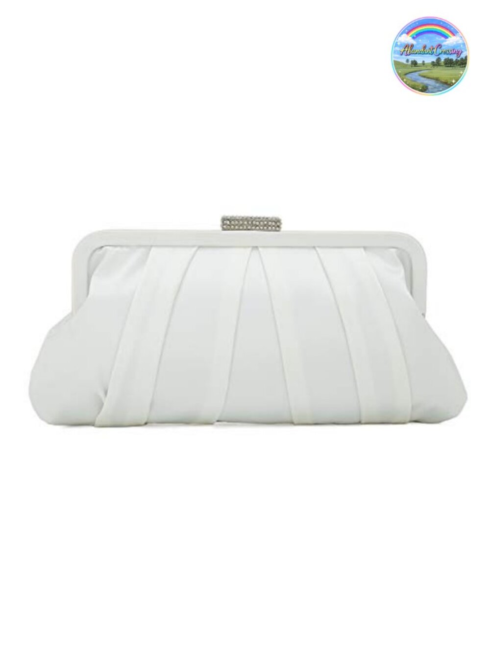 Pleated Satin Clutch Bag Diamante Embellished Formal Handbag Evening Purse